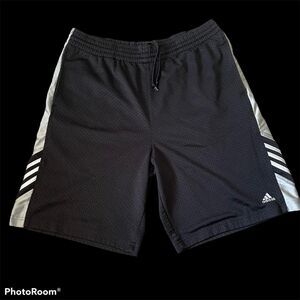 Adidas Men's Black and White Shorts
